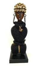 Load image into Gallery viewer, Black and Gold Beaded Namji Doll (select size for price)
