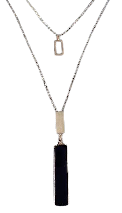 Gold Layered Black Natural Stone Necklace